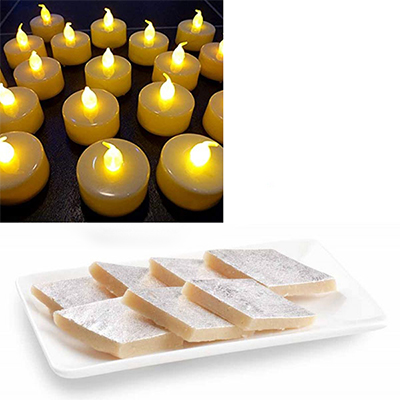 "Led Diya -12 Pcs, Kaju kathili sweet - 250gms - Click here to View more details about this Product